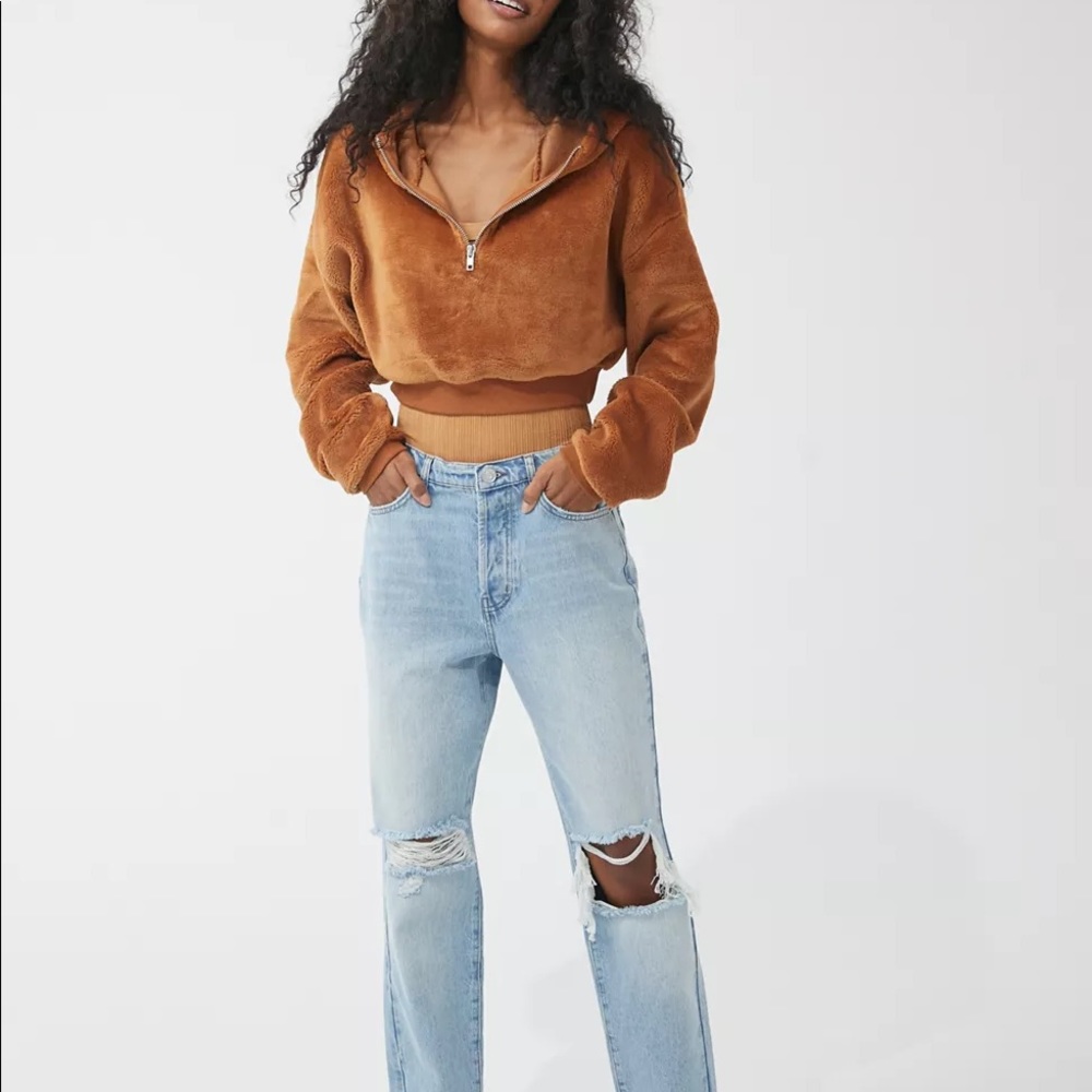 NWT Urban Outfitters BDG Brown Teddy Hoodie Sweatshirt | Size S